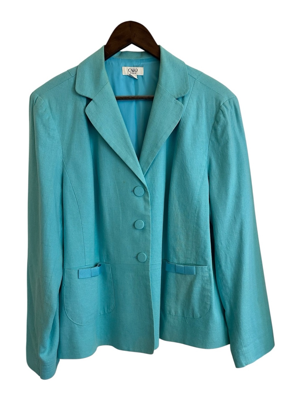 Cato turquoise button front blazer women 16W